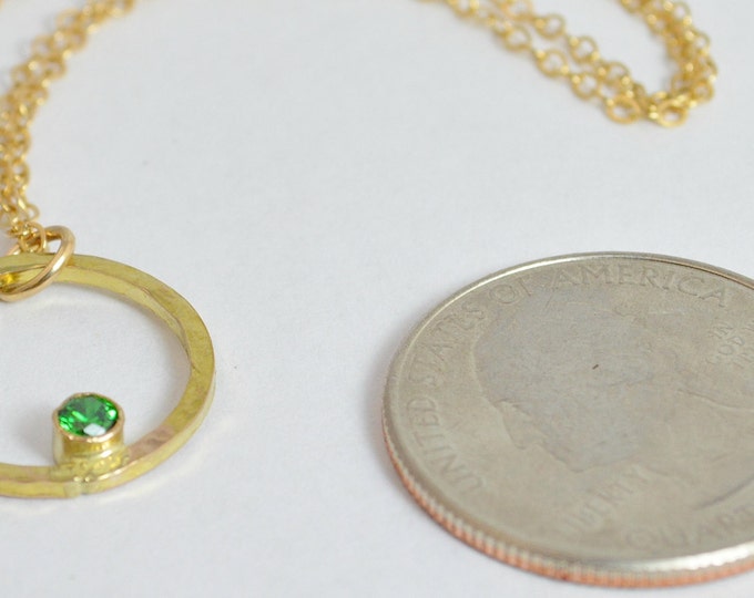 14k Gold Filled Emerald Necklace, Mothers Necklace, Mom Necklace, May Birthstone Necklace, Emerald Necklace, Mother's Necklace, Emerald