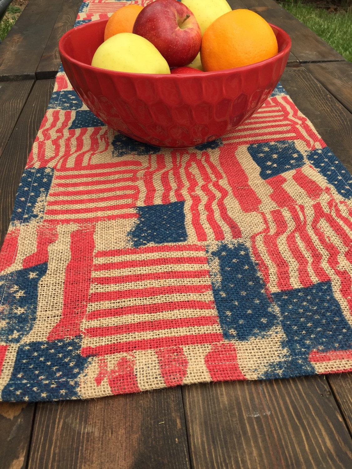 AMERICAN FLAG TABLE Runner Patriotic Table by ThePinnersCloset