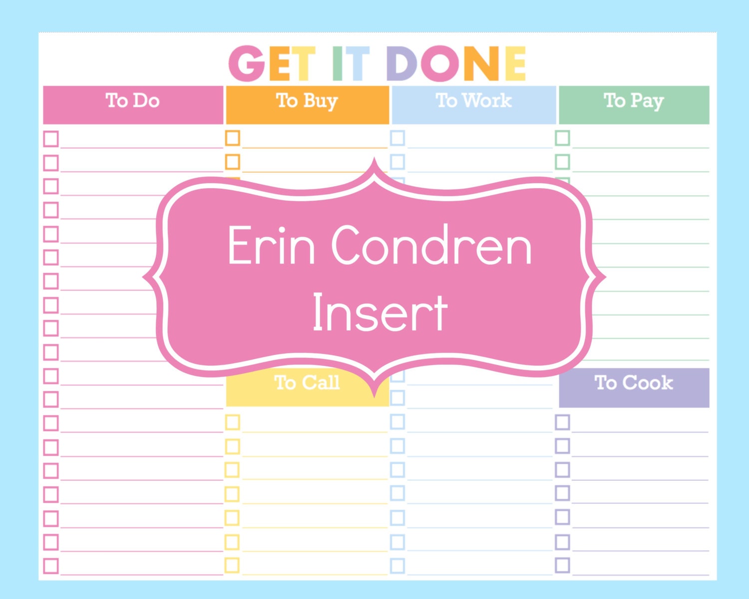 Erin Condren Insert Erin Condren Printable Erin by CommandCenter