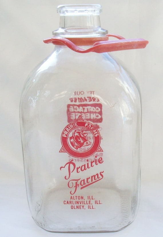 Vintage Prairie Farms Glass One Gallon Milk Bottle Milk Jug