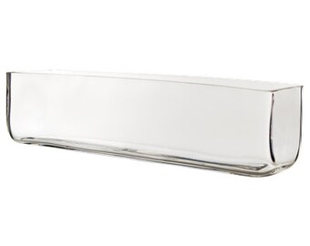 Glass Rectangle Vases with Height 4", Open D -16" x 4", Pack of 1 pc - #GCB069L