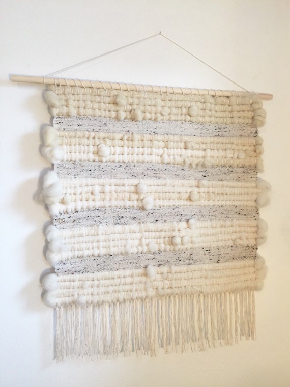 Extra large woven wall hanging weaving Roving wool on