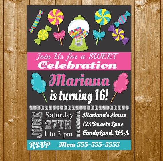 Sweet 16 Candy Invitations 9