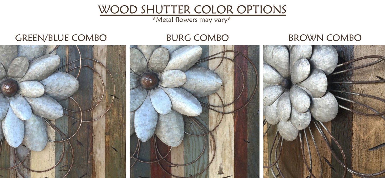 FLOWER Rustic Sign Reclaimed XL Shutter Barn Wood Distressed Industrial Blue Green Red Metal Flowers Large Pallet Wall Home Decor Log Cabin FLOWER Rustic Sign Reclaimed XL Shutter Barn Wood Distressed Industrial Blue Green Red Metal Flowers Large Pallet Wall Home Decor Log Cabin