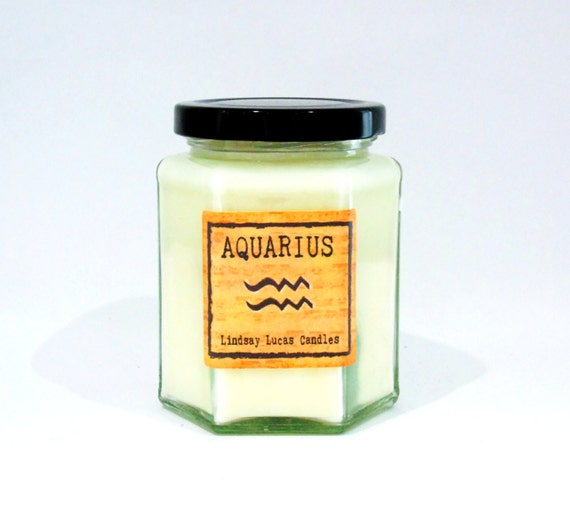 Aquarius Candle Aquarius Gift Gift For by LindsayLucasCandles