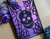 Skull invitation spider web wedding Halloween party spooky laser cut gatefold all hallows eve invite