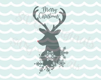 Reindeer SVG Vector file. Rudoph the red nosed reindeer SVG Christmas SVG Merry Christmas Reindeer Cricut Explore and more!