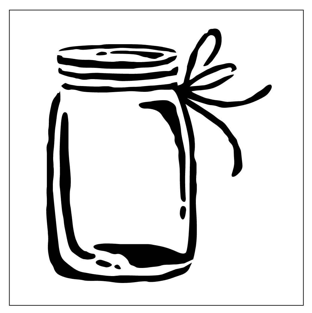 Reusable Laser-Cut Mylar Stencil Mason Jar