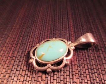 Tribal Sterling Silver Turquoise Pendant