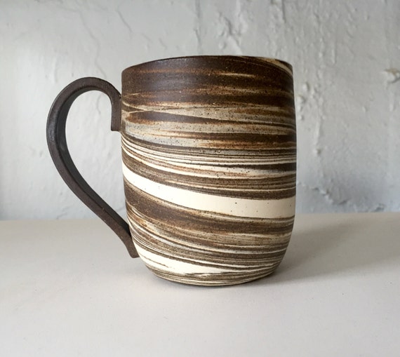 Modern mixed clay ceramic coffee mug