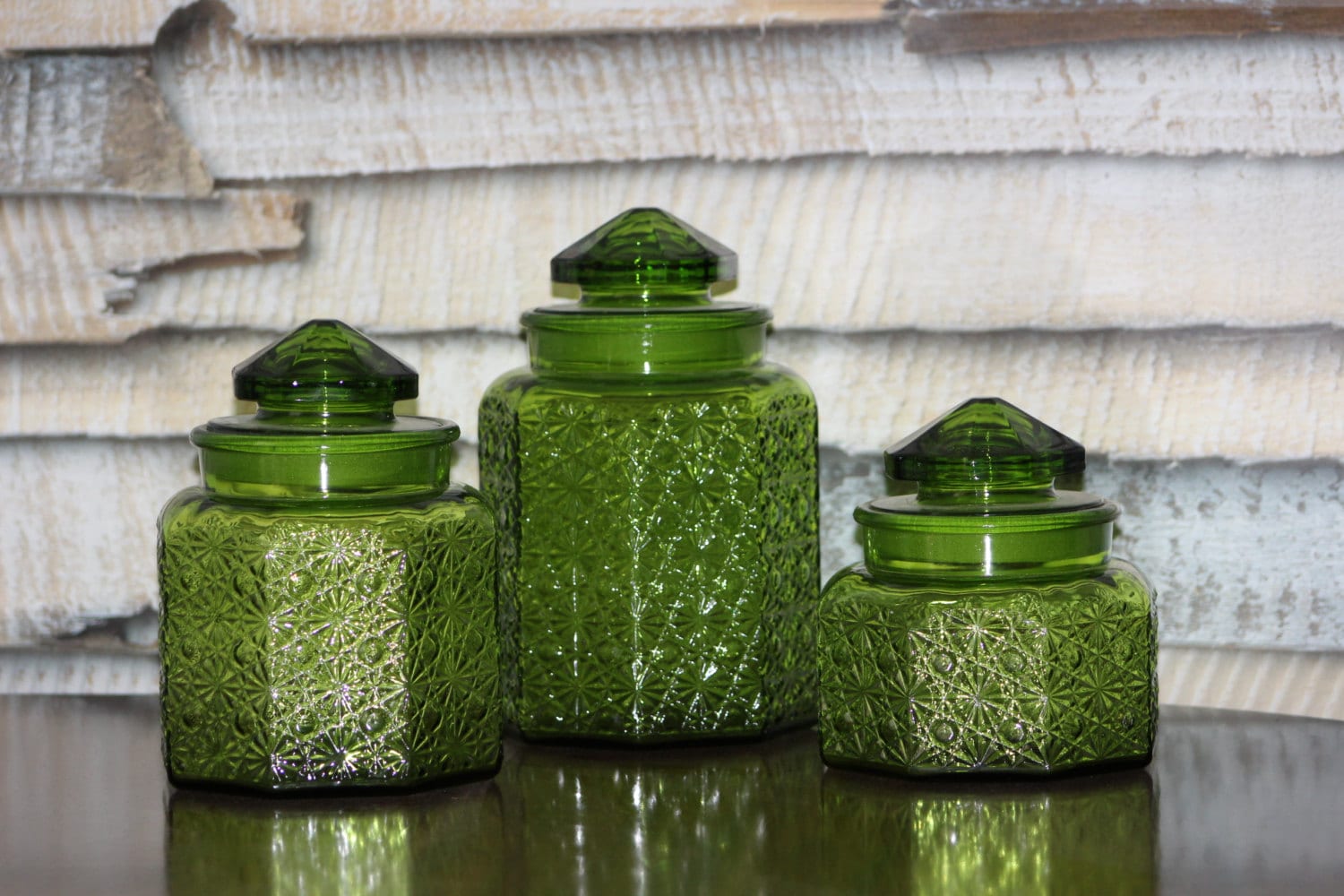 Sale Large Green Glass Jars With Lids Set Of By Yourgreateststory 0470