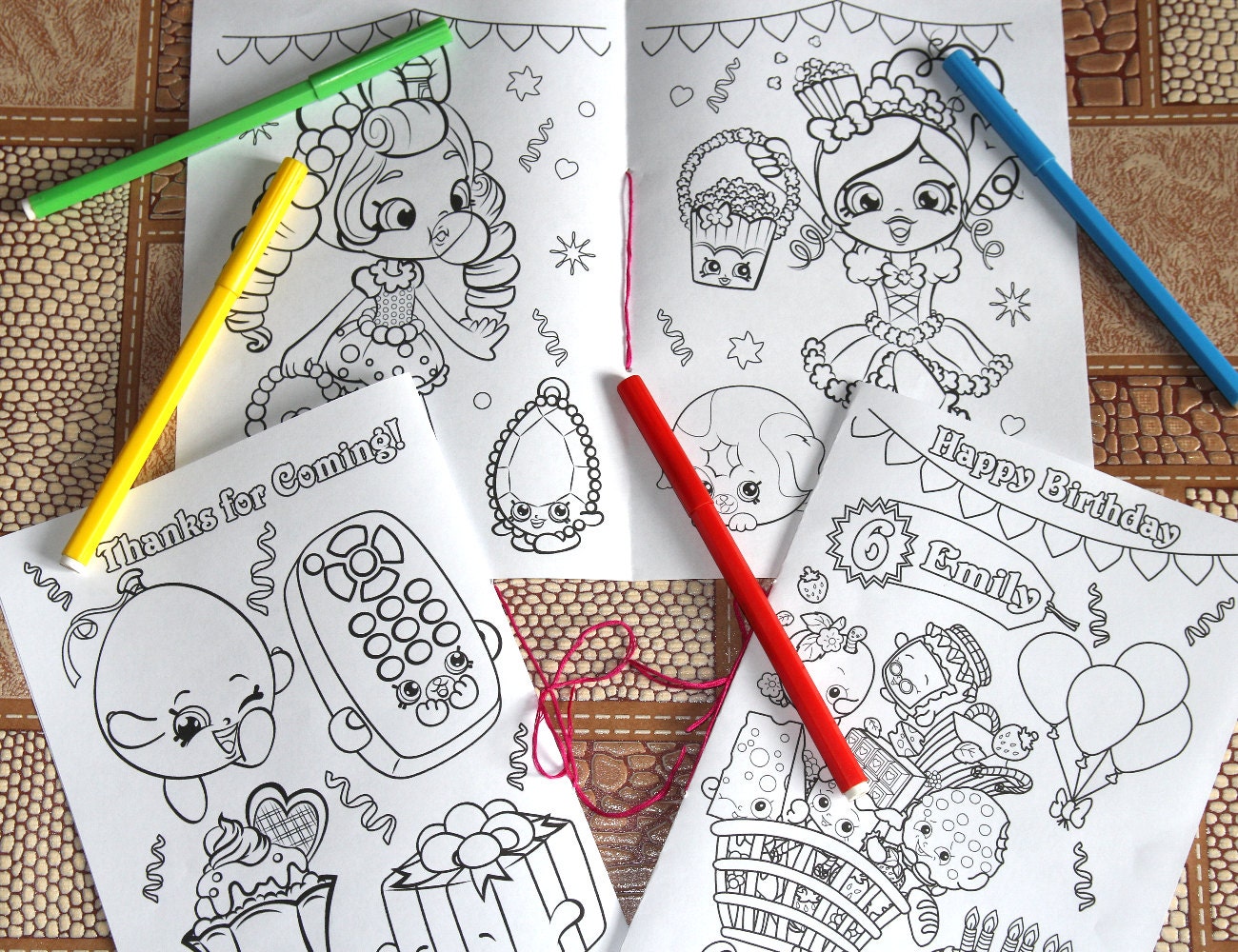 Shopkins Birthday Party coloring pages PDF file