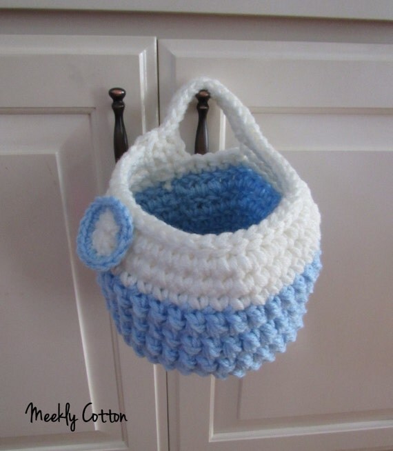 Baby Basket/Hanging Baby Basket/Blue Baby by MeeklyCotton on Etsy