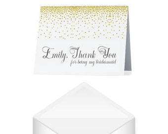 Bridesmaid Thank You Card- Personalized Thank You Bridesmaid Card- Thank You Wedding Cards- Thank You For Standing By My Side- Wedding Card