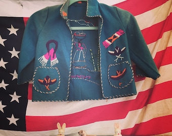 Vintage Kids Embroidered Mexican Jacket