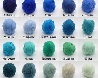 Felting wool roving 84 PICK ANY COLORS!! (very soft) needle felting wool rainbow color roving