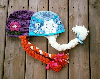Elsa Hat- Anna Hat- Olaf Hat- Frozen Hats- Crochet Hat- Custom Order- Photography Prop- Photo Prop- Disney Inspired- Disney- Frozen-