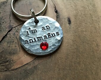 I'm An Animagus Pet ID Tag, Dog Tag, Hand Stamped Pet Tag
