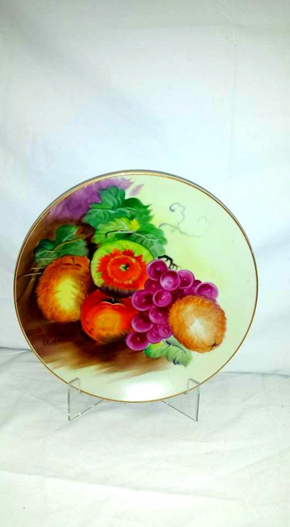 Occupied Japan Hand Painted Plate Andrea S by JunkYardBlonde