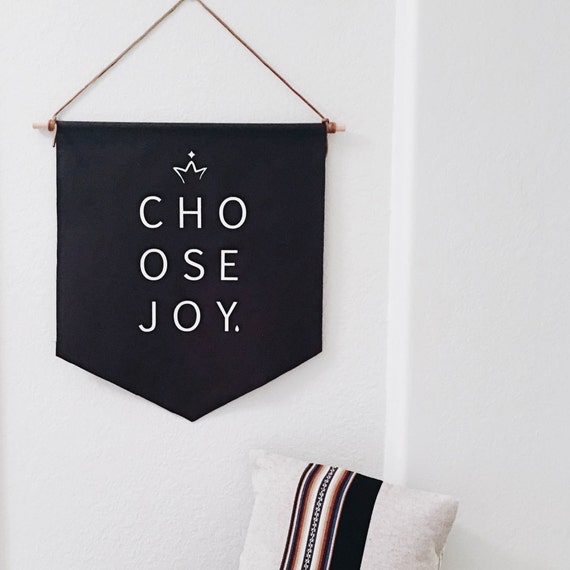 Items similar to Choose Joy Wall Banner - minimal - minimalist - canvas ...