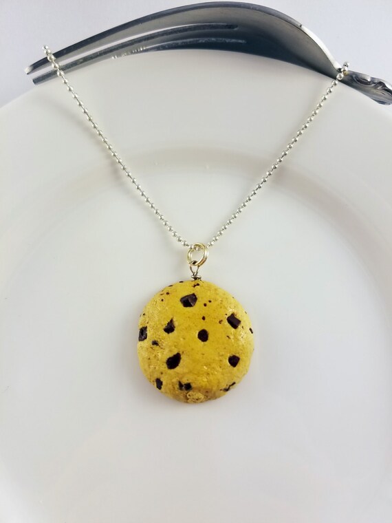 Scented Chocolate Chip Cookie Necklace Miniature Food Jewelry