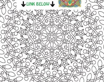 christmas mandala coloring page night lights printable christmas coloring page adult coloring pages