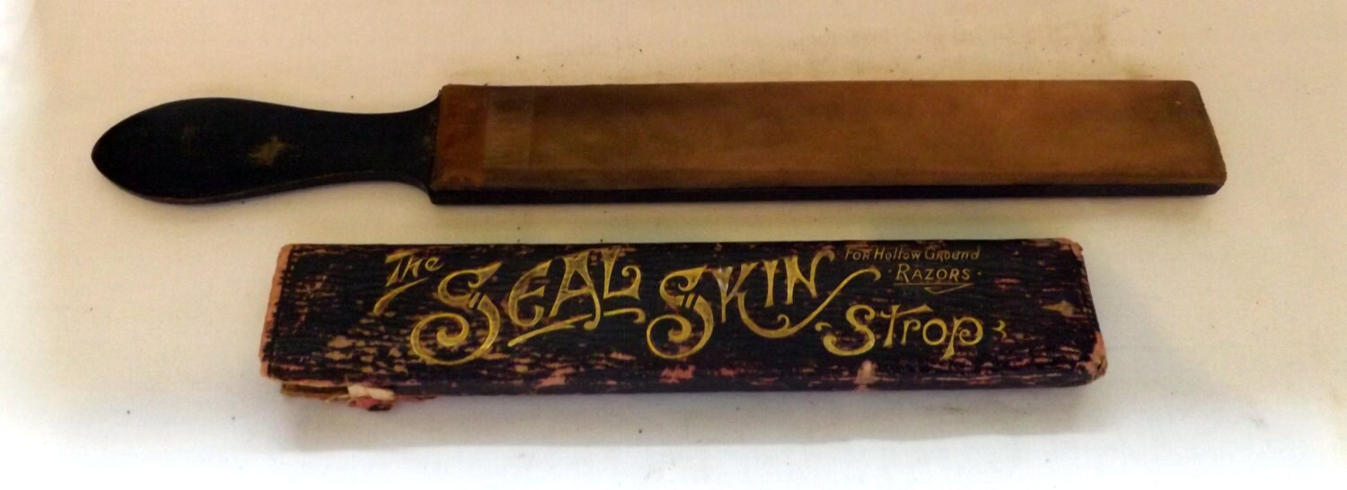 Vintage paddle razor strop The Seal Skin Strop made by