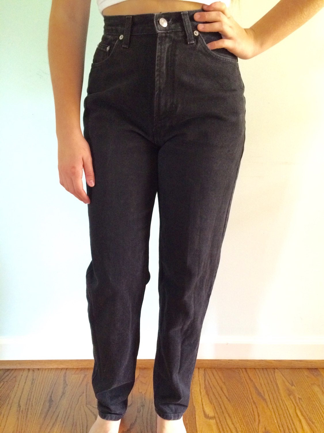 mom fit jeans black