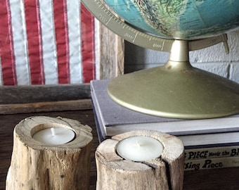 Driftwood Candle Holder: tea light wooden candle holder/wood candle/wedding decor/wedding centerpiece