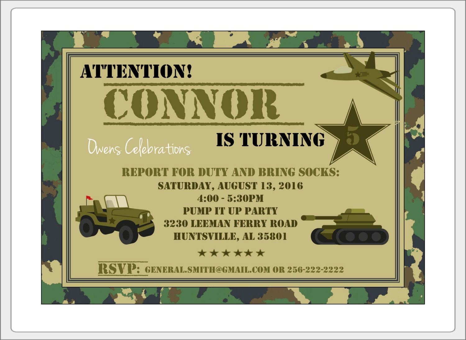 Army Birthday Invitations 10
