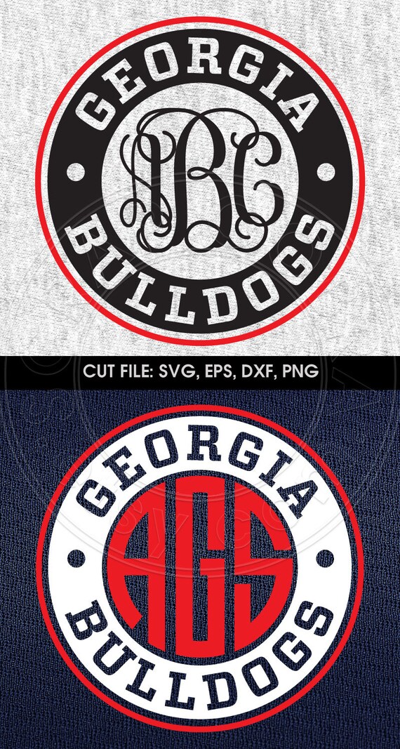 Download Football Georgia Bulldogs Monogram Frame SVG eps by ScrapCobra