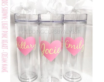 4 Custom skinny tumblers, personalized cups, bridal shower gift, wedding cup, wedding favors, summer wedding, tropical wedding, seahorse