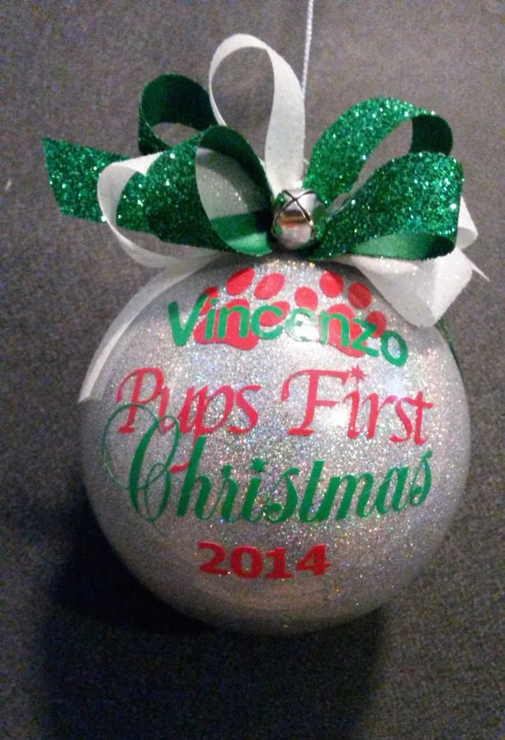 Fun Personalized Pup's First Christmas Ornament