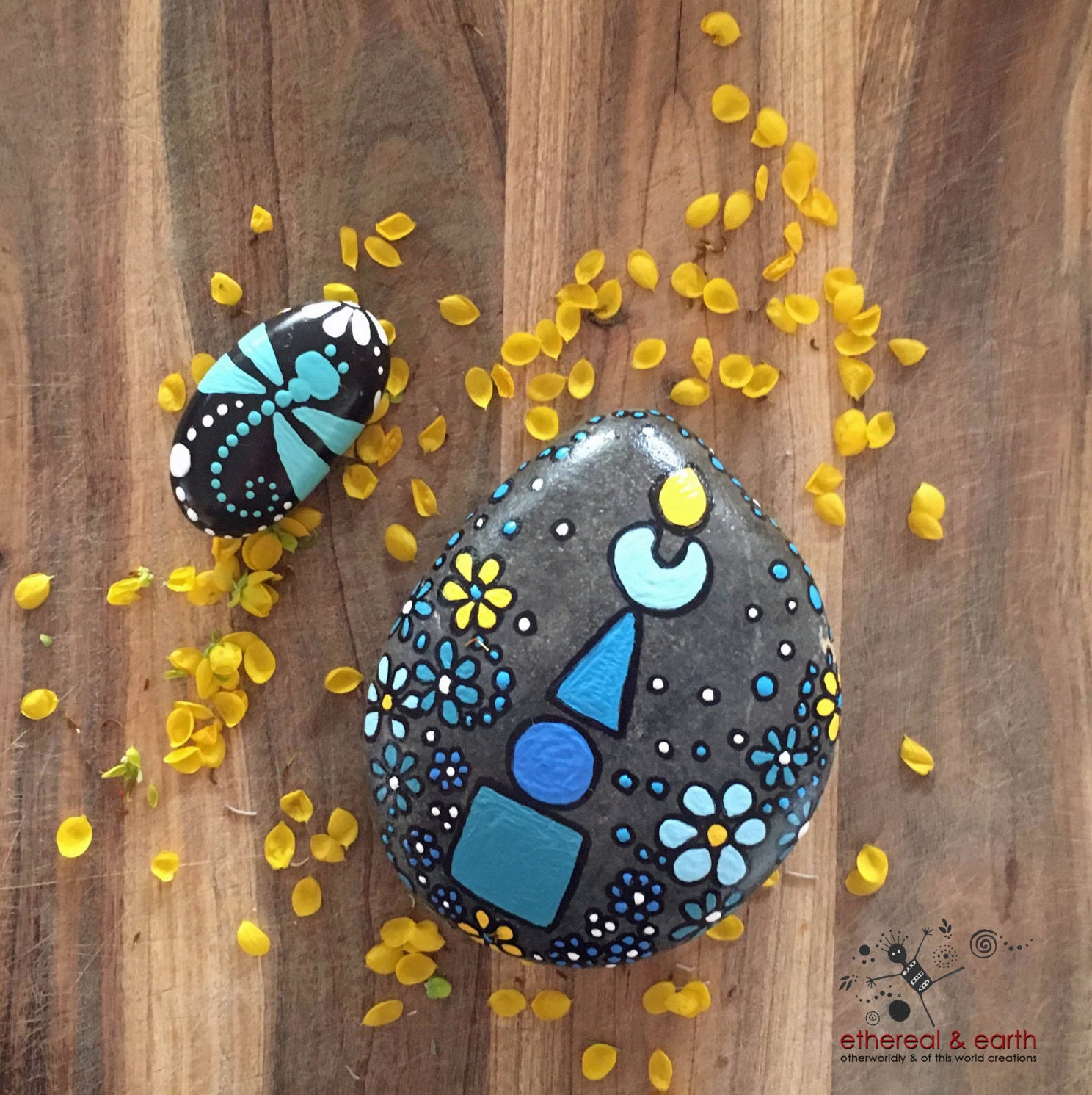 Rock Art Painted Rock Zen Art Natural Decor Hand Painted