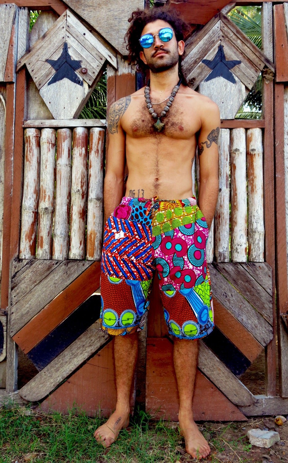 Colour Me Crazy // Mens Shorts // African print shorts