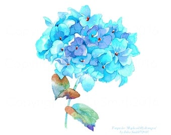 Hydrangea Wall Art hydrangea watercolor | etsy Hydrangea Wall Art hydrangea watercolor | etsy