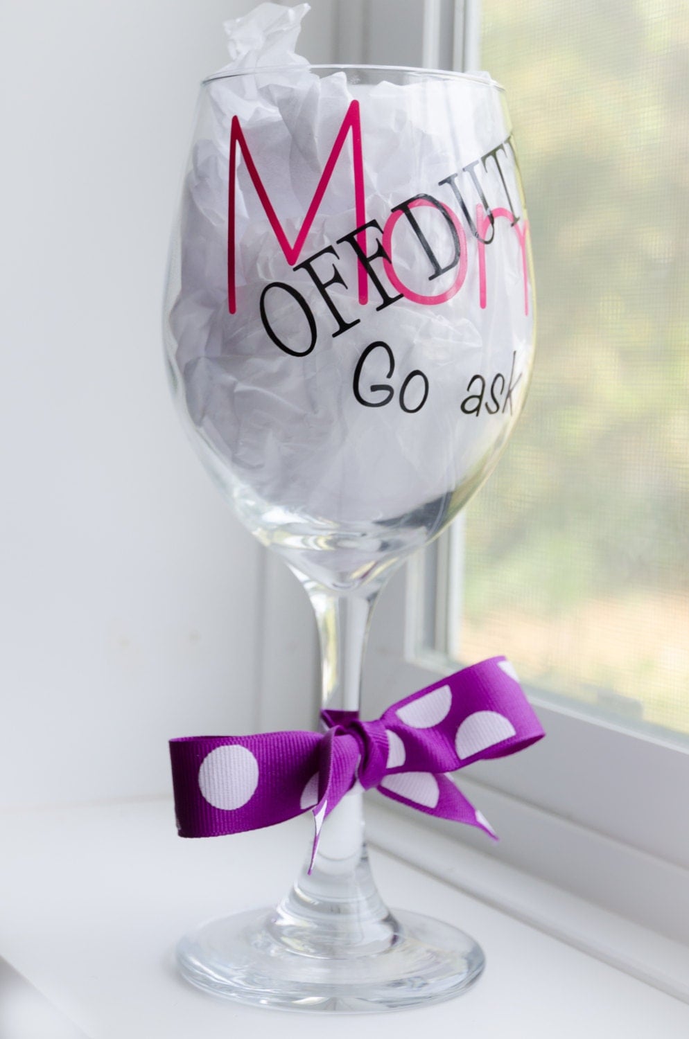 Download Wine glass for mom Mothers day gift Mom off duty go ask dad