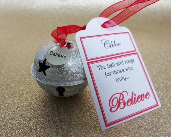 Personalised Tag Christmas 'Believe' Bell by CharmedMemories87