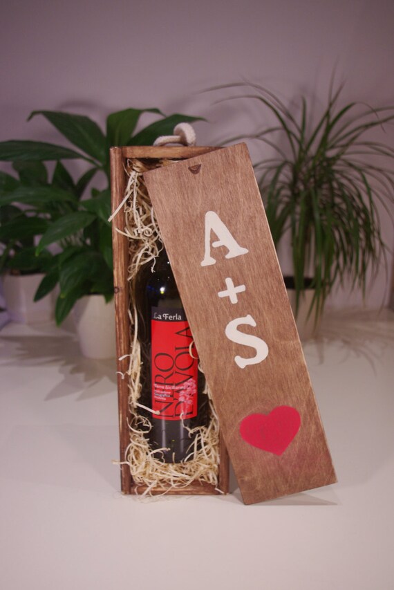 wine box, anniversary gift, personalized engagement gift, wedding gift ...