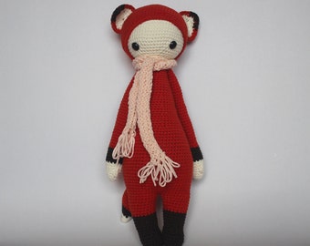 Handmade Crochet FIBI The Fox - Lalylala Pattern, Fox Plush Toy with scarf, Fox Stuffed toy, baby shower gift, baby nursery decor
