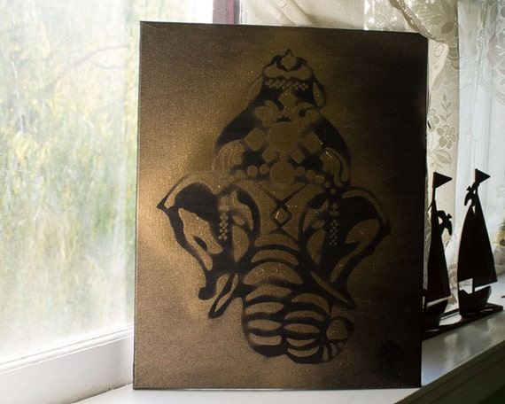 bohemian elephant wall art moroccan stencil