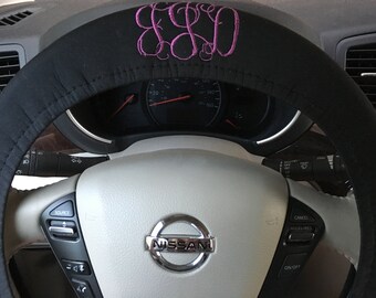 Monogram Steering Wheel Cover - Personalized Steering Wheel Cover - Birthday gift - Car accessories - Personalized gifts - New car gift