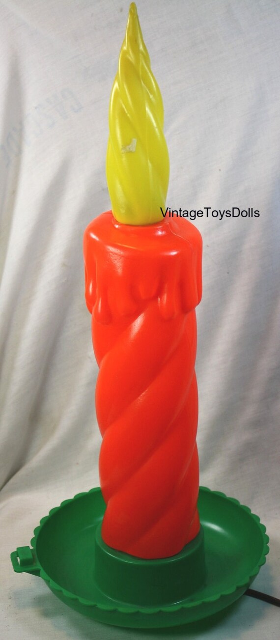 Items similar to Vintage Blow Mold Christmas Candle LightUp Figure on Etsy