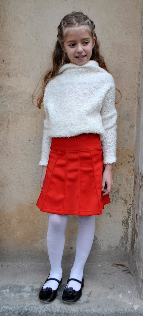 Girls high waisted midi skirt/Toddler girl skater skirt/Kids a