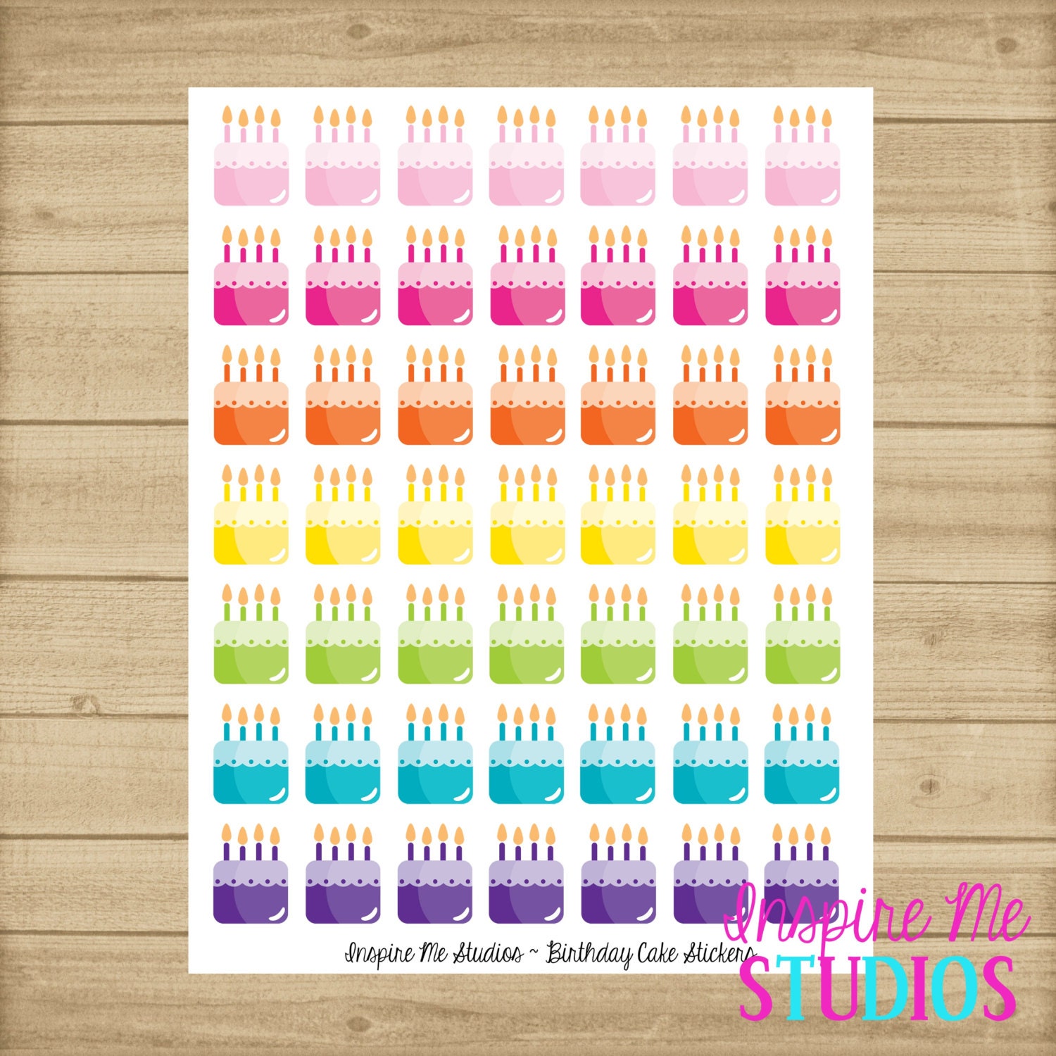 printable birthday cake planner stickers planner stickers