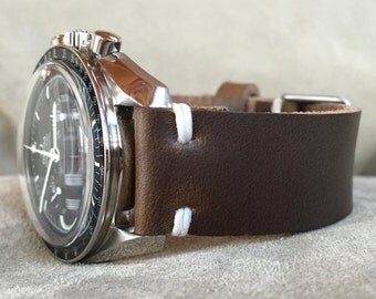 Leather Watch Strap | The Hudson Strap | Horween Dark Olive Chromexcel Watch Strap- Handmade