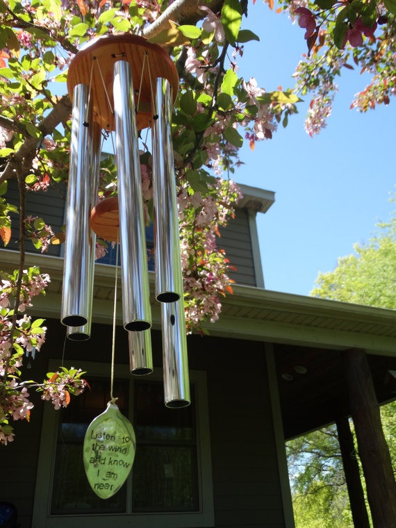 Large Custom Christian wind chime memorial gift by Oleinthewind