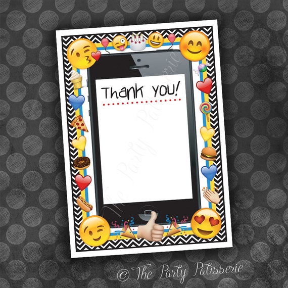 EMOJI Thank You Note Cards 3.5 x 5 or 4 x