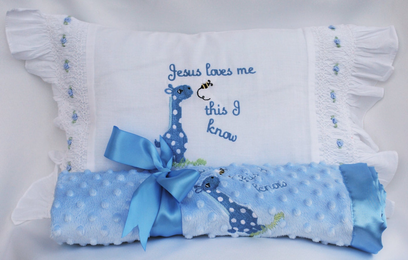 Custom Baby Pillow with Option to Personalize Embroidered