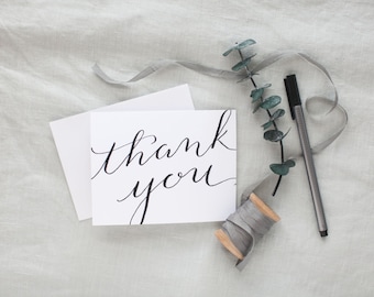 Thank You Cards - Pack of 6 | Size A2 | Modern Calligraphy